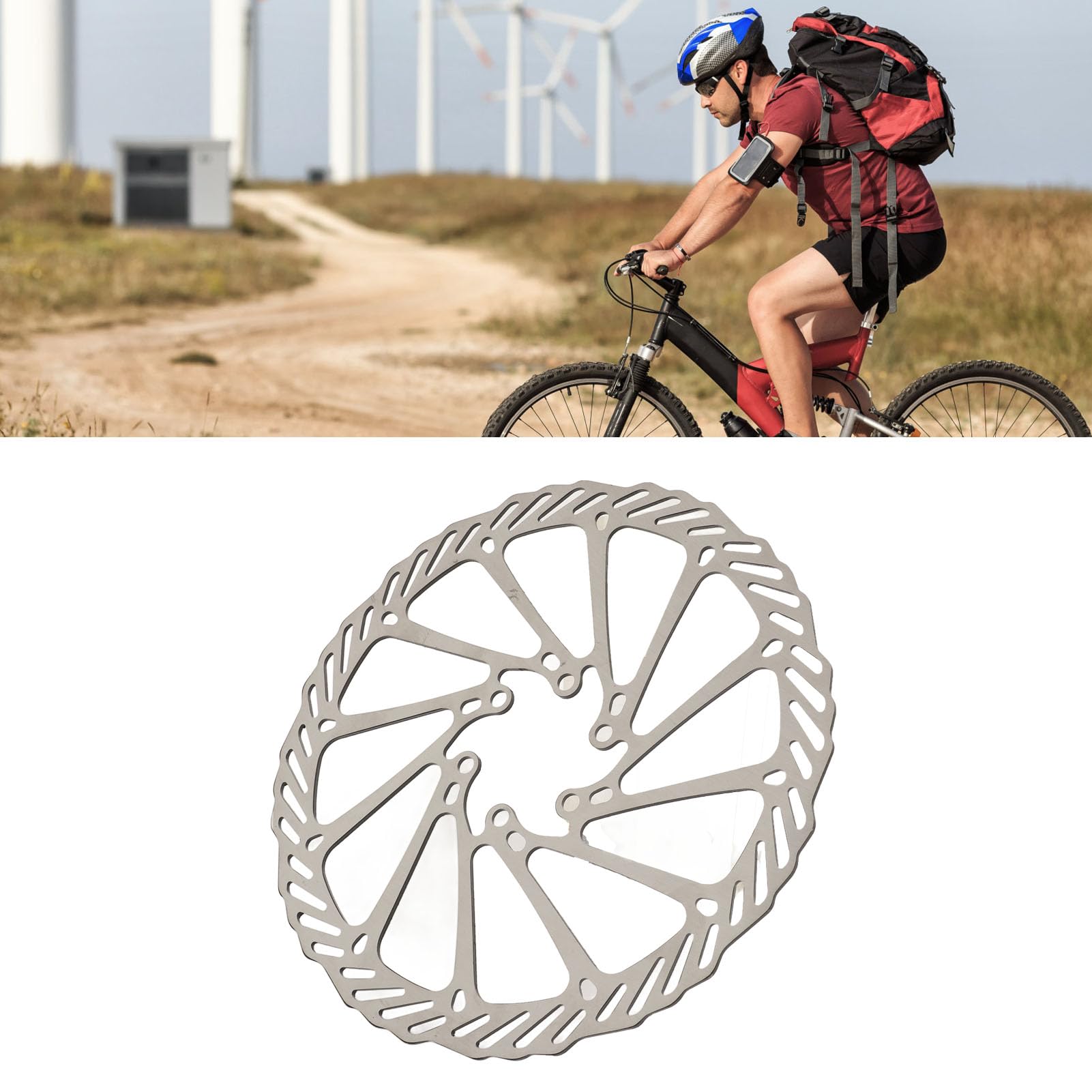 Rotore Freno A Disco Per Bici 160 Mm, 6 Bulloni, Per MTB, Bici Da Strada, BMX - Nero, Rosso, Argento