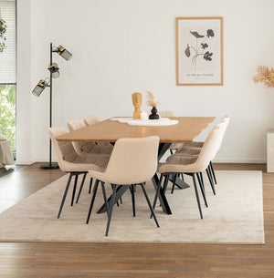 Ensemble Table à Manger Extensible KIMENICH - Avec Bancs Et Tabourets - Pour 4 à 8 Personnes - Noir