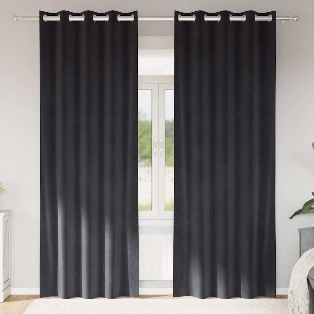 Zasłony zaciemniające 2 pcs Ciemnoszary 140 x 260 cm Aksamit vidaXL