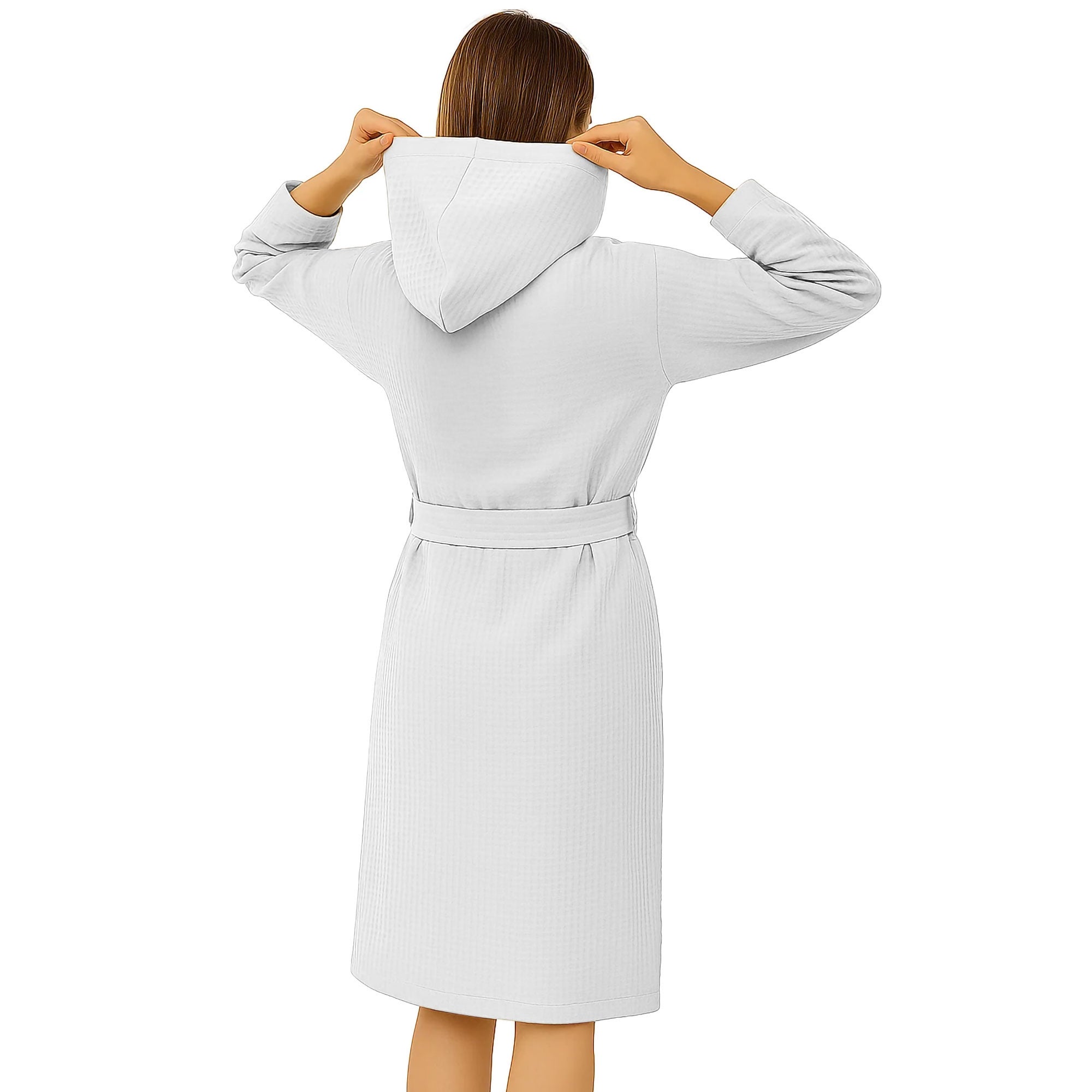 Accappatoio Nido d’Ape Unisex Uomo Donna leggero con Cappuccio e tasche 7130 – Tg. XXL-XXXL - 3