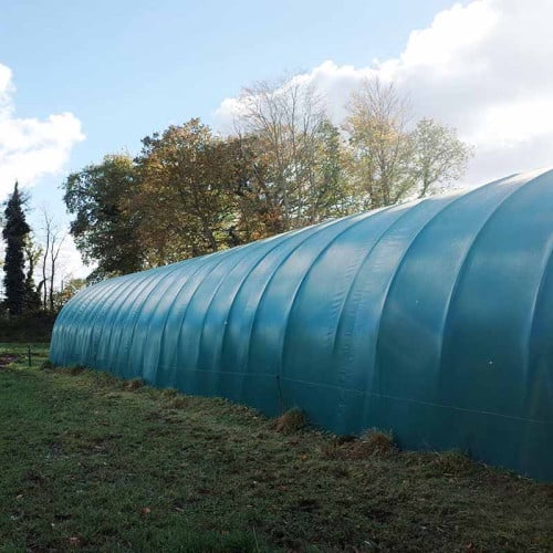 Abri tunnel en largeur 6 m pas à 1.50 m - Long 18 m, type Camion 640 gr/m² vert, Façade 2 portes dbles, Fix. Sol béton - 3