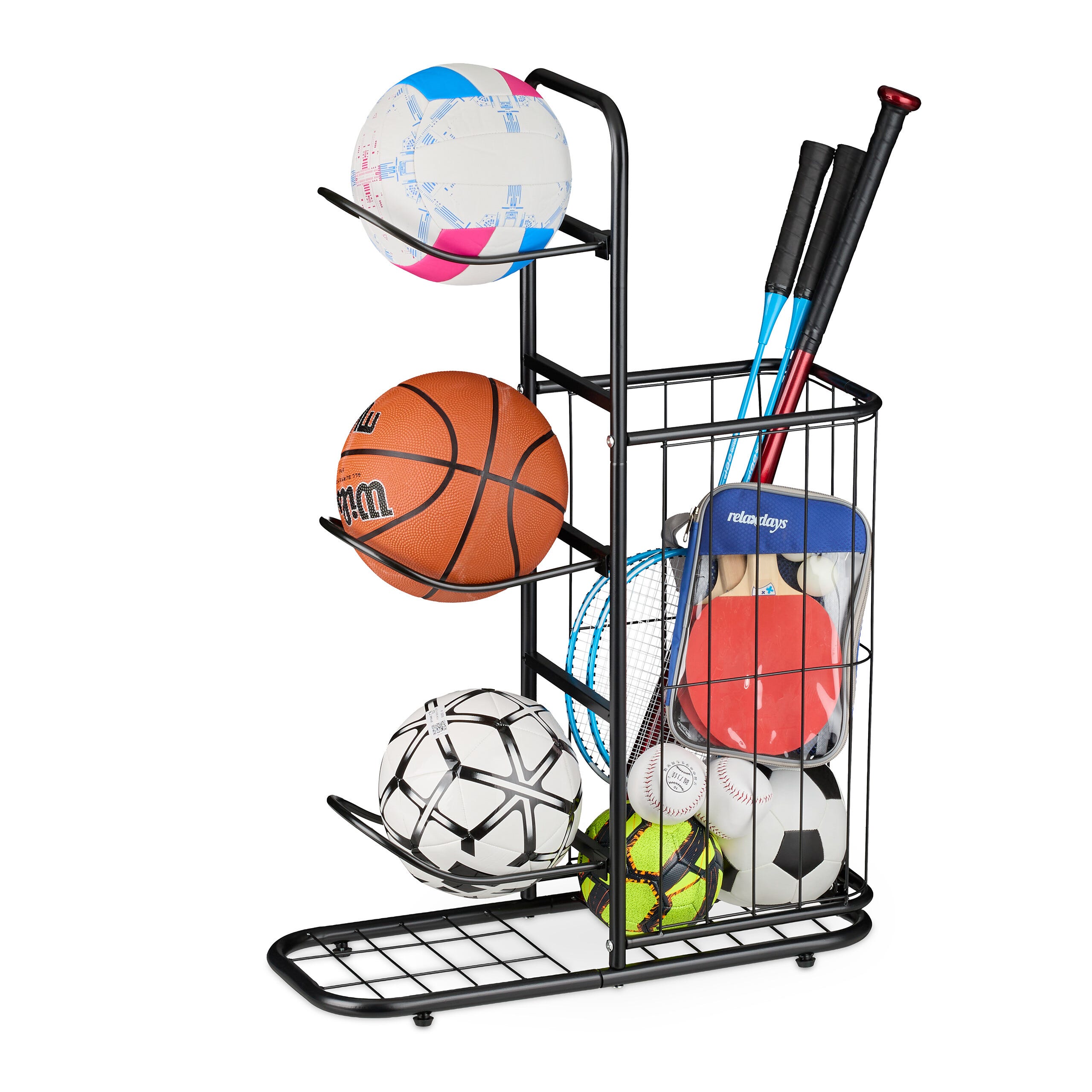 Rastrelliera Palloni Da Basket E Calcio - Supporto Verticale 3/4/5 Livelli Per Organizzare Sport - Foto 6