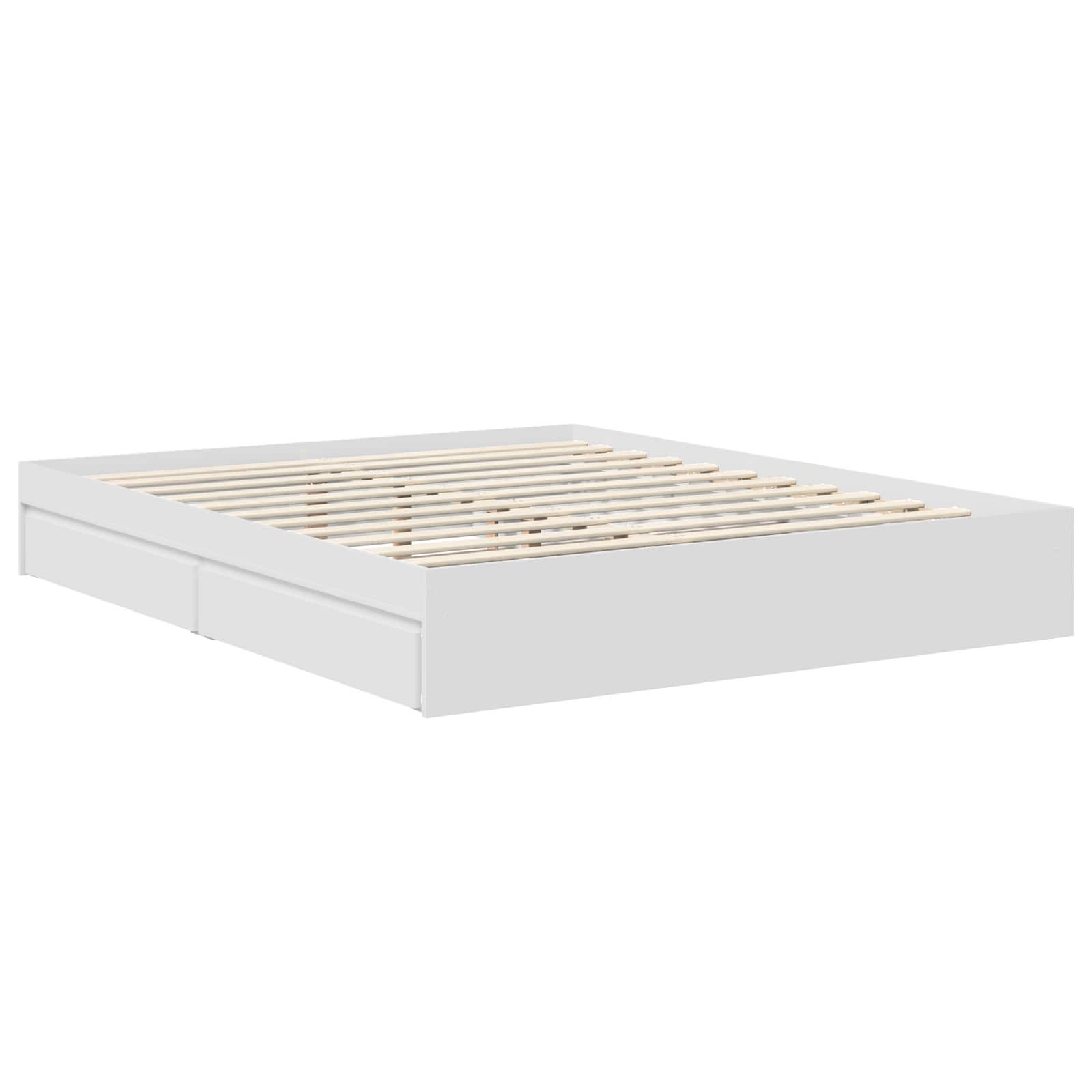 Lit de rangement réglable blanc 160 x 200 cm panneau de bois - 6