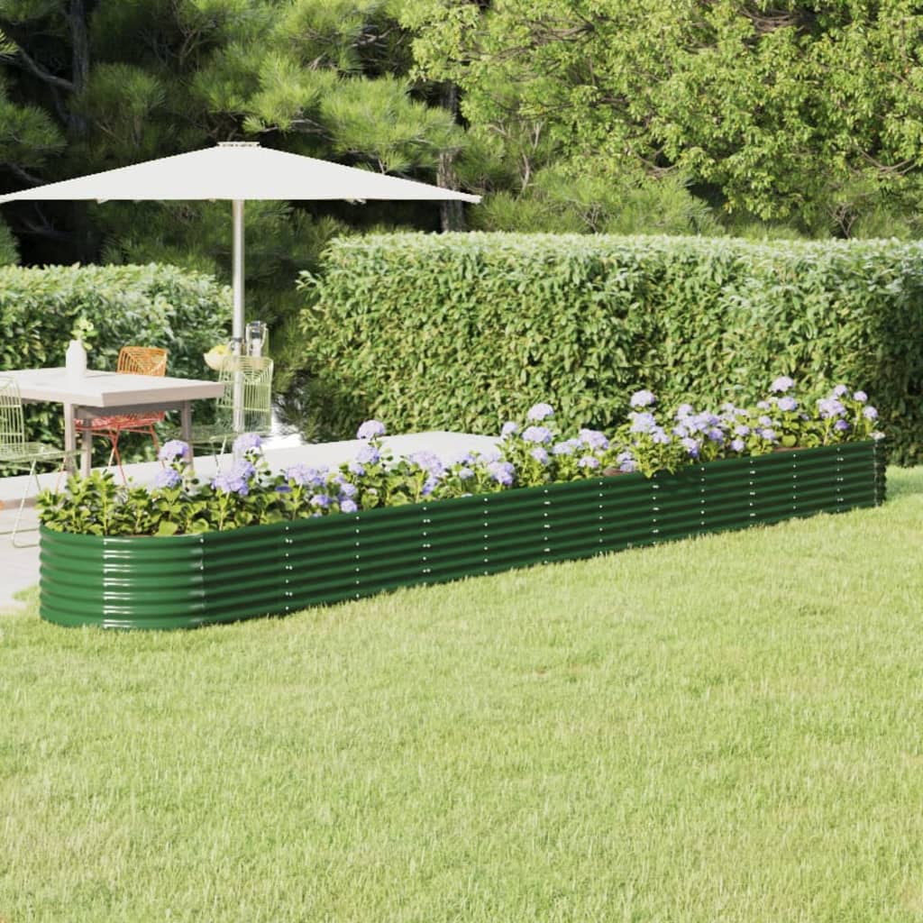 Lit Surélevé De Jardin Acier Galvanisé 320x80x77 Cm Gris - Jardinière Extérieur Rectangulaire Robuste