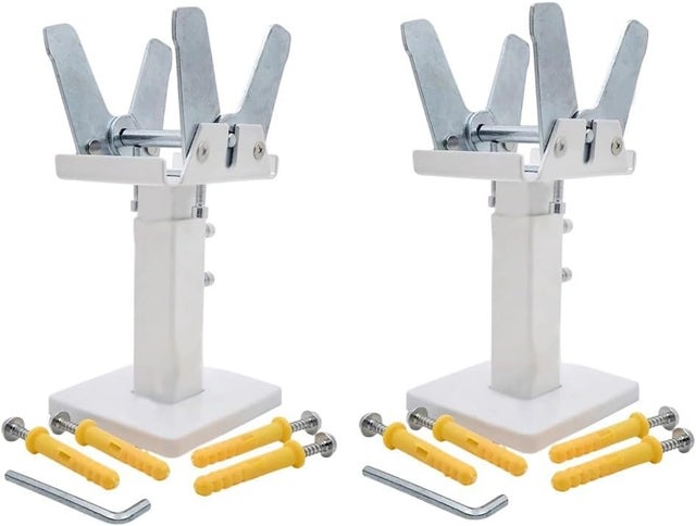 Kit de pieds de radiateur à montage au sol, supports de radiateur réglables en acier, kit de pieds de montage au sol, blanc + argent
