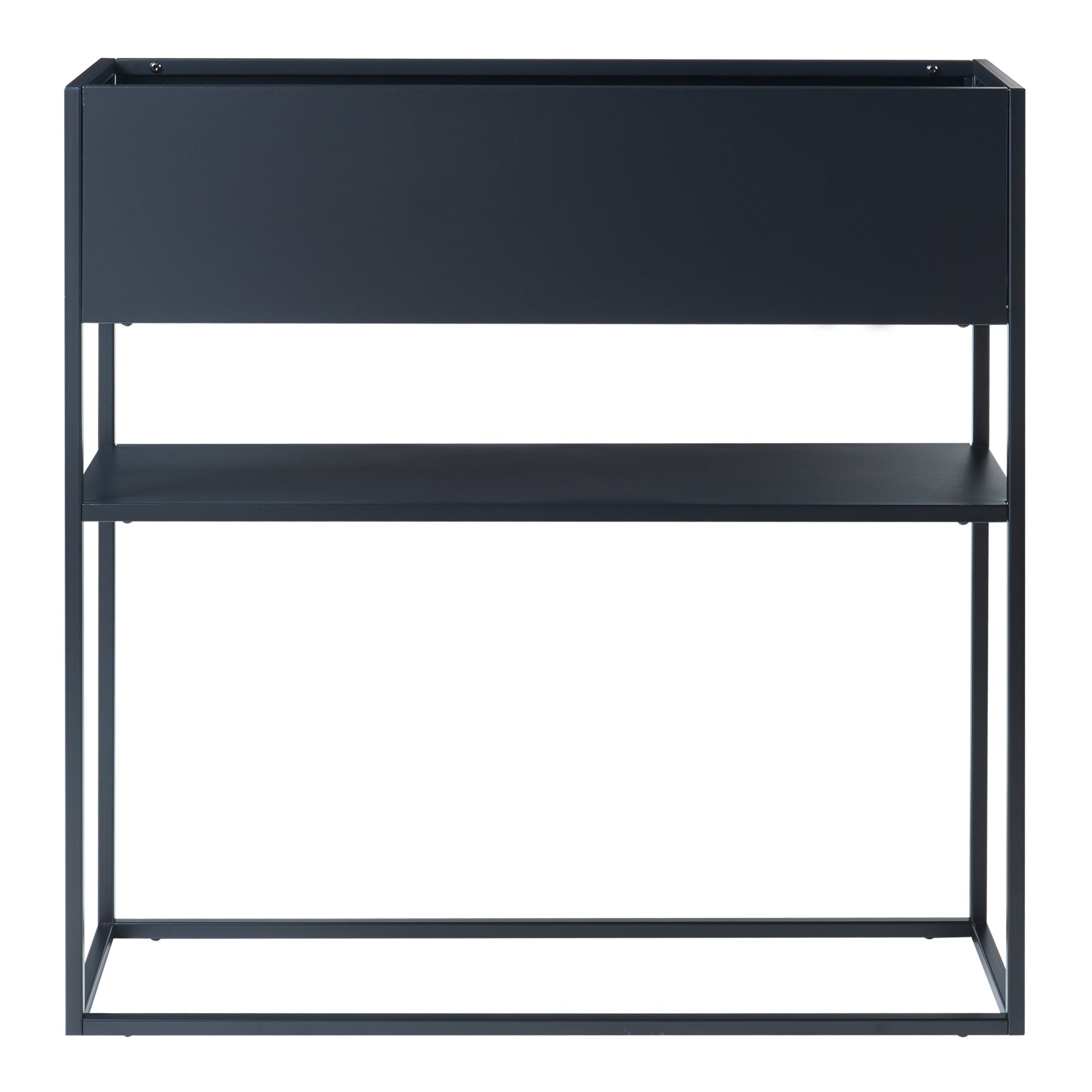 Porte-plantes surélevé Joensuu avec étagère 80 x 80 x 25 cm noir [en.casa] - 5