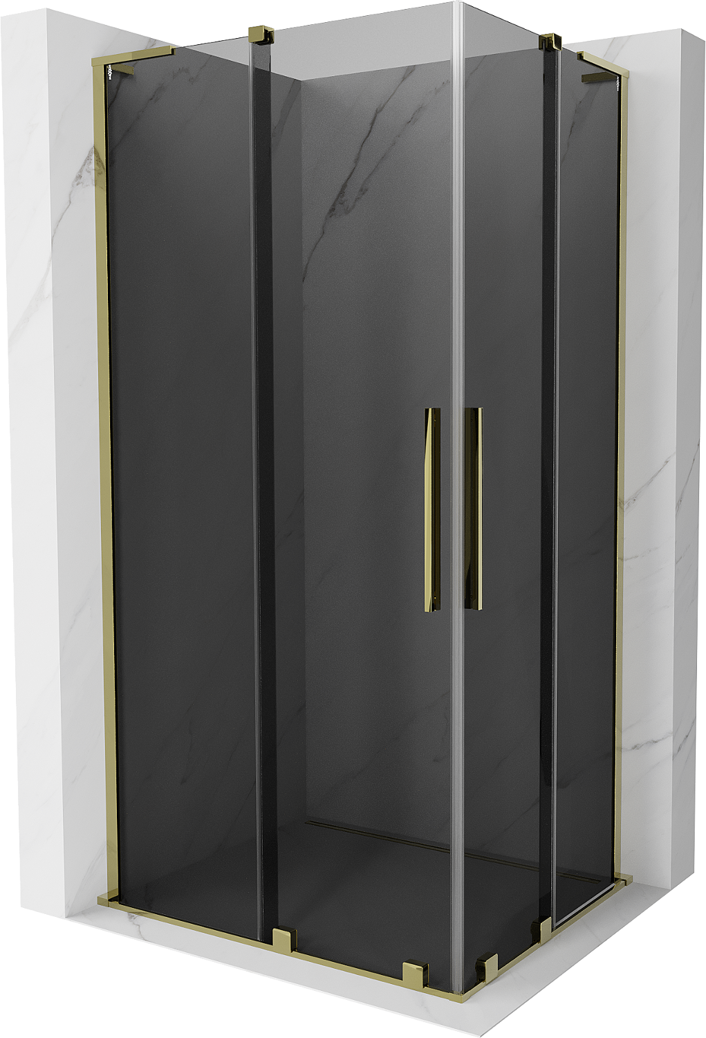 Mexen Velar L Duo kabina prysznicowa rozsuwana 90 x 80 cm, grafit, złota - 871-090-080-02-43-50