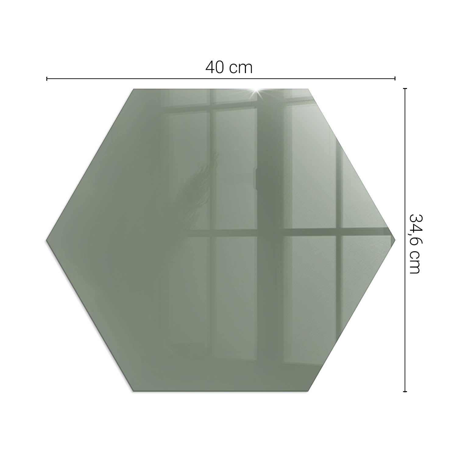 Ochronna szklana podkładka pod kominek - 40 cm - Kolor Oliwkowy - TULUP - 2