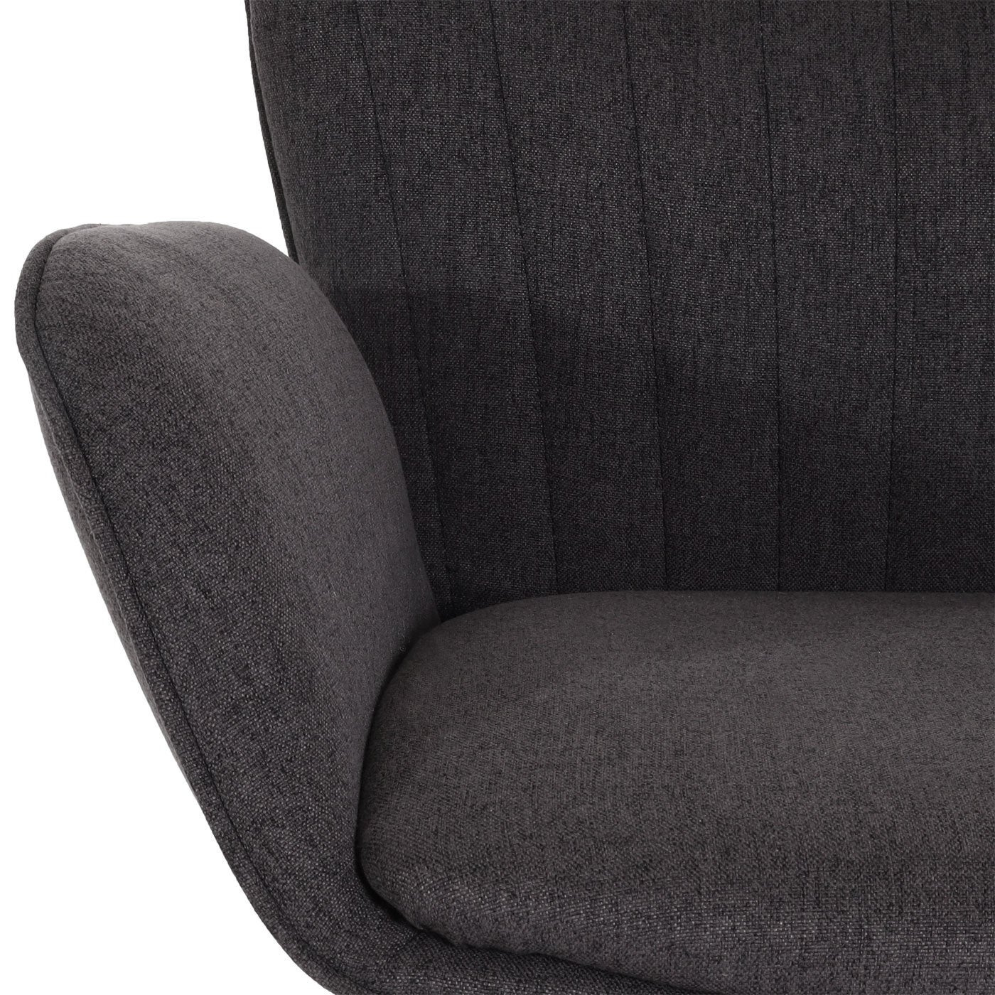 Taburete de bar x1 giratorio con reposabrazos giratorio y reposapiés en tela gris oscuro con base de meta 04_0008587 - 3