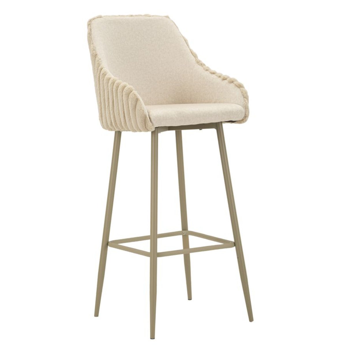 Zestaw 2 wysokich stołków Penh, Poliester, Beżowy, Seven Design