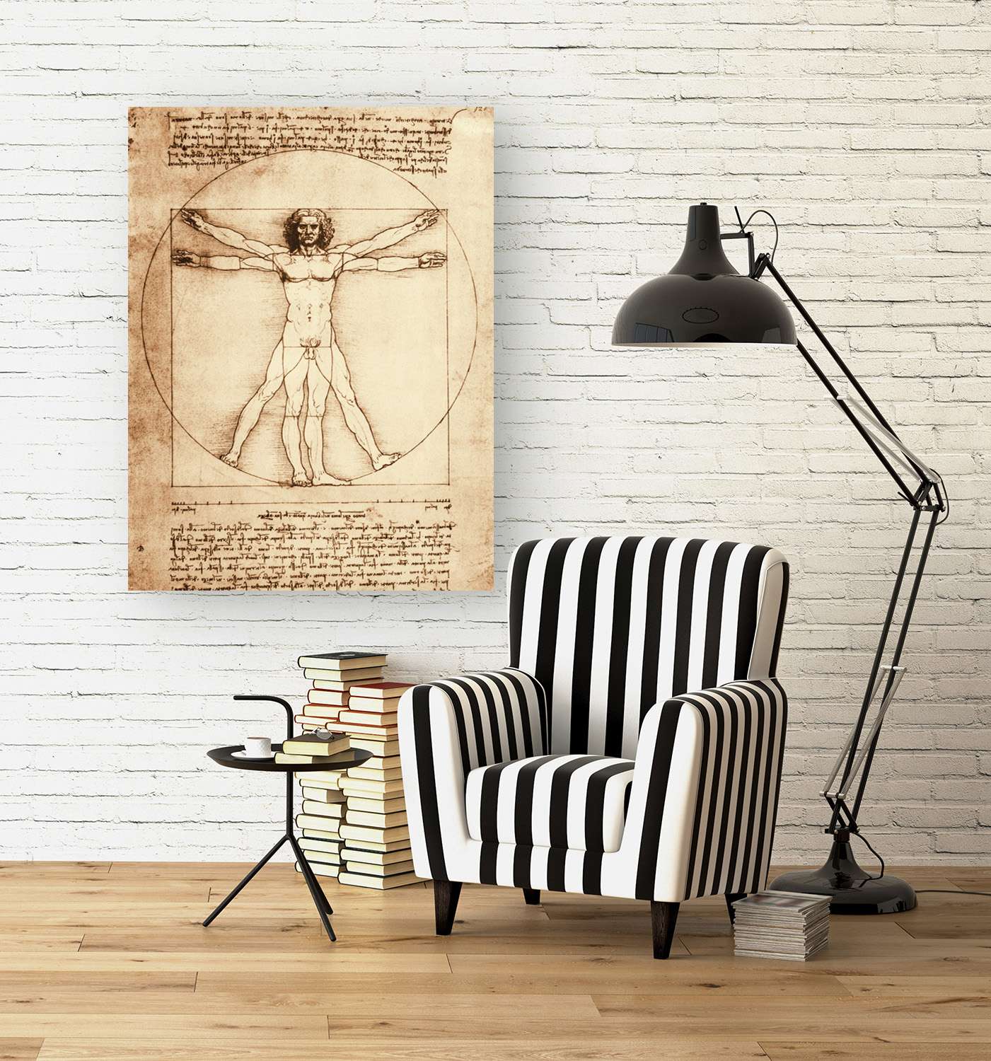 Peinture, impression sur toile - Léonard de Vinci, L'homme de Vitruve - 60x40 cm - 3