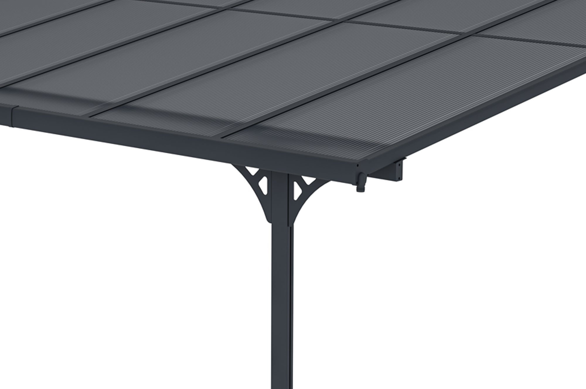 Pergola/Cochera adosada KLEO 3m x 3m aluminio Gris - 7