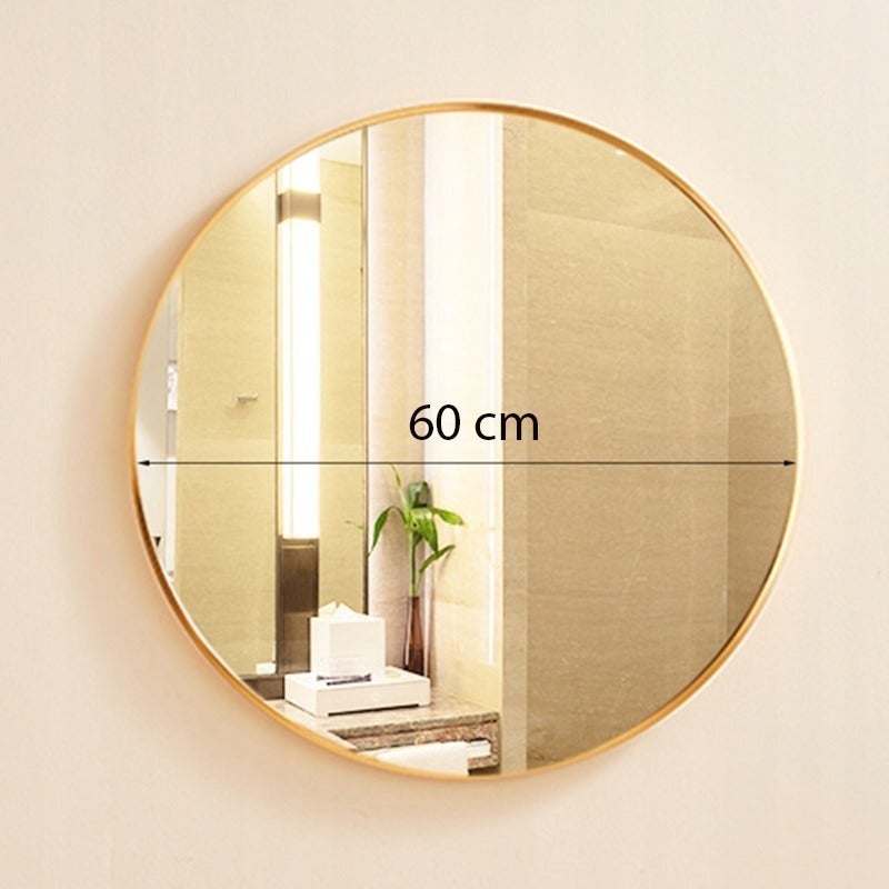 Lustro okrągłe industrialne łazienkowe złote 60 cm - 4