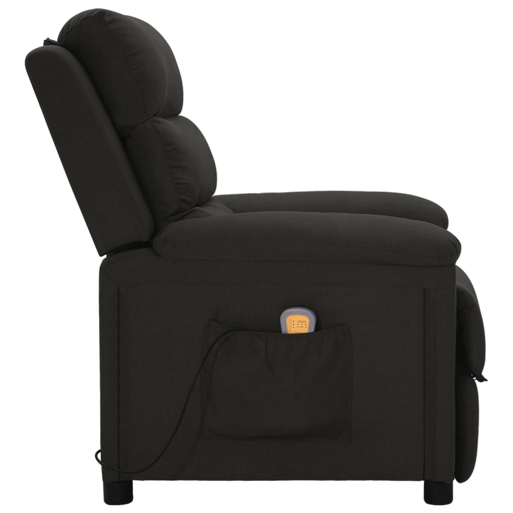 vidaXL Fauteuil de massage Noir Tissu - 4