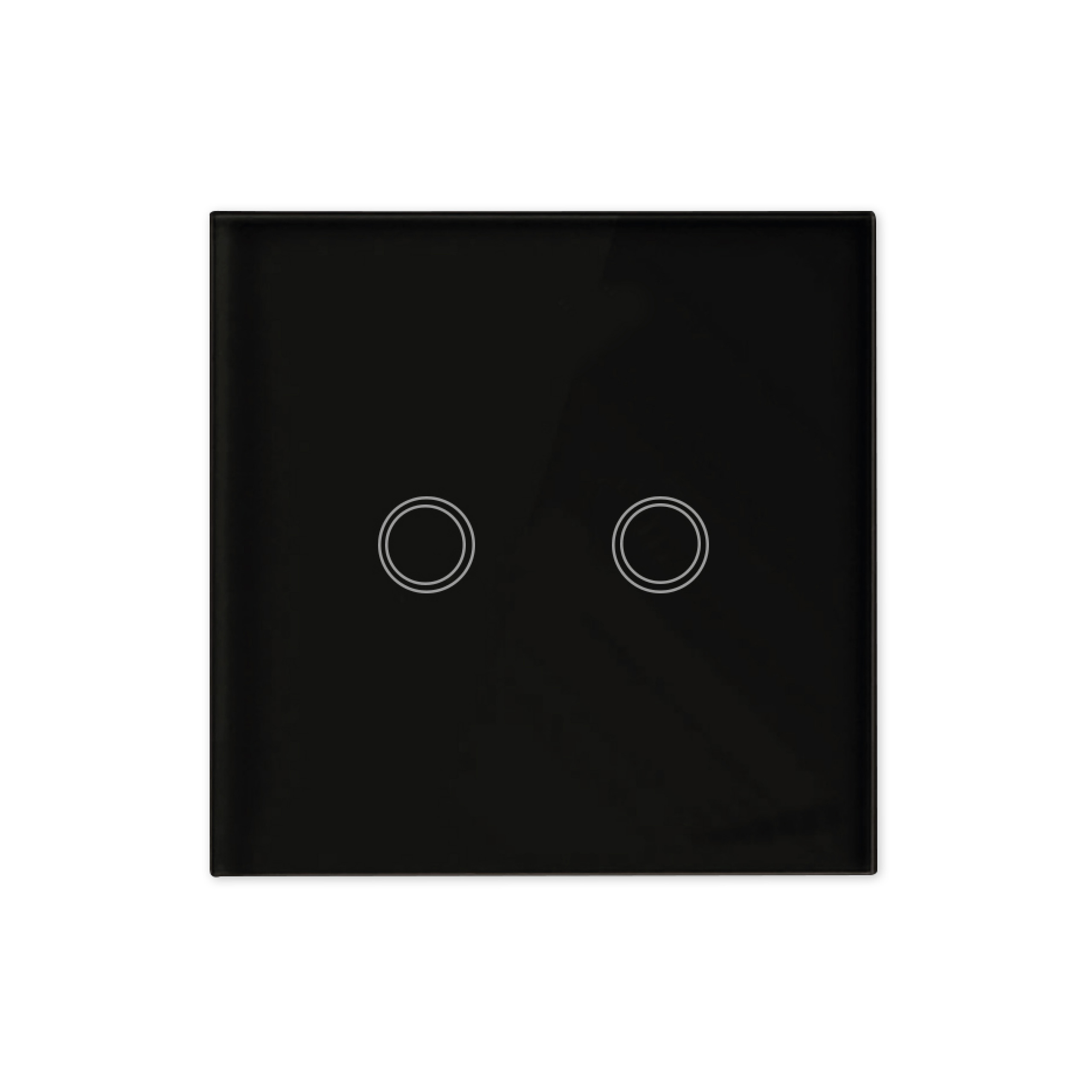 Włącznik światła dotykowy LED podwójny 86x86mm IP54 szklany czarny MasterLED
