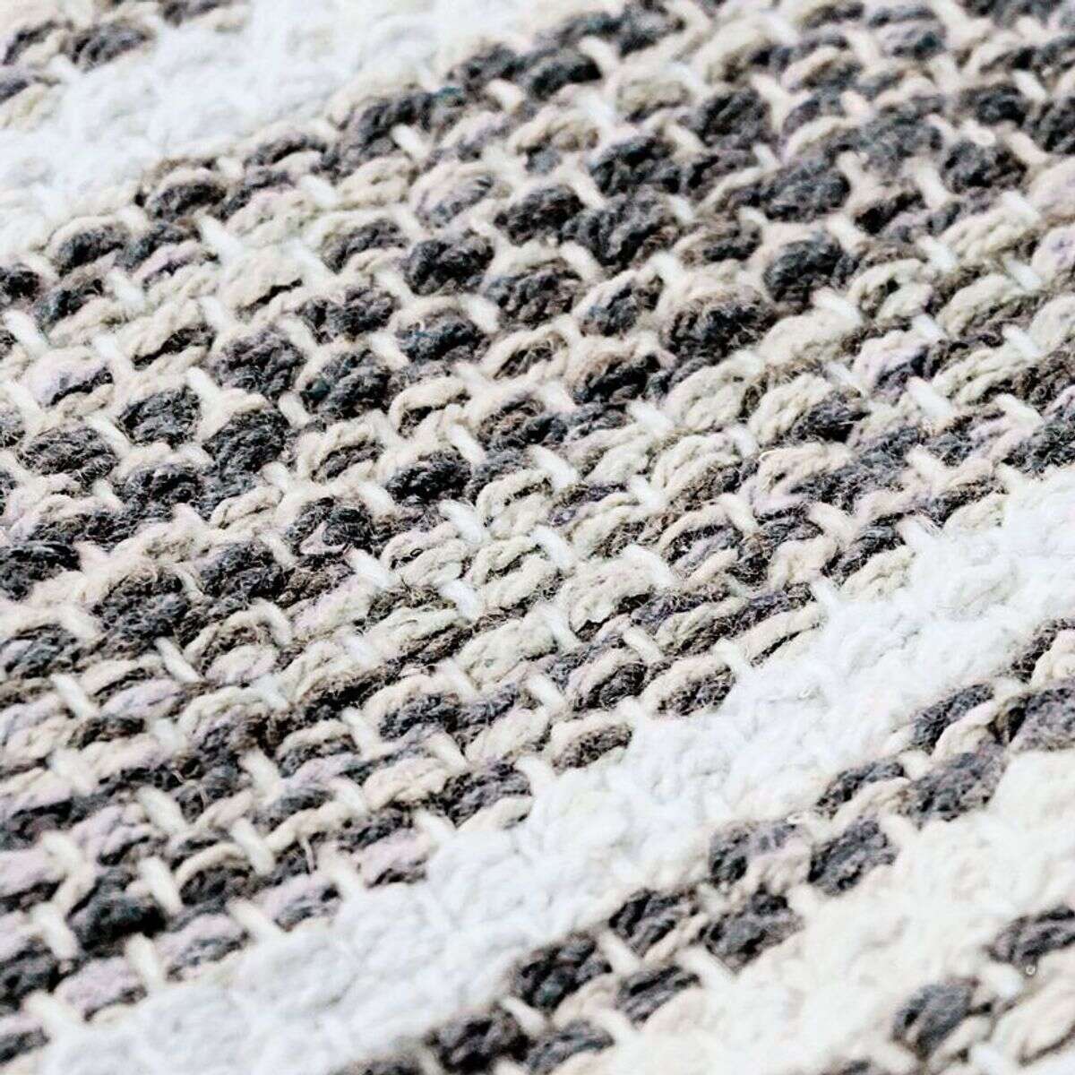Tapis en coton lignes noir-gris-blanc 190x290 - 4