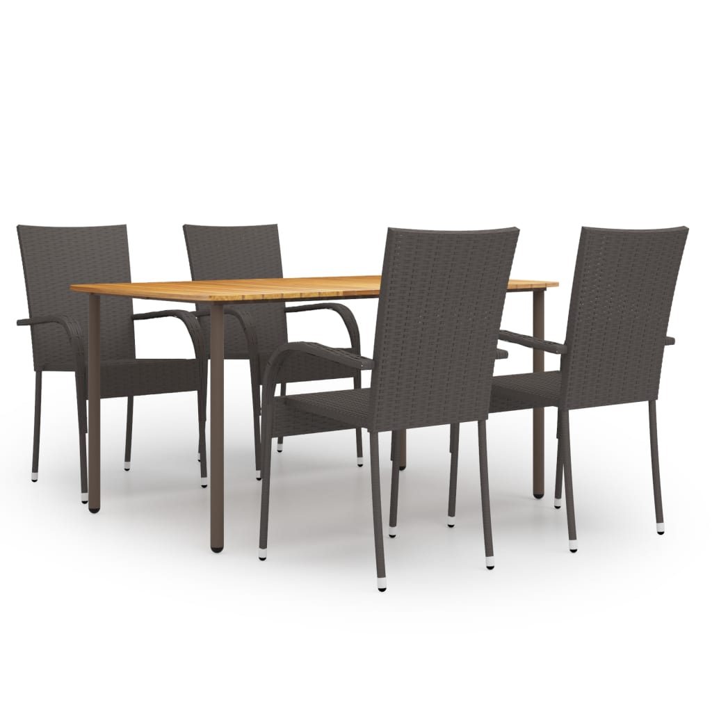 Zestaw Mebli Ogrodowych Brązowy Rattan Stolik Krzesła Meble Ogrodowe Do Restauracji Ogrodu