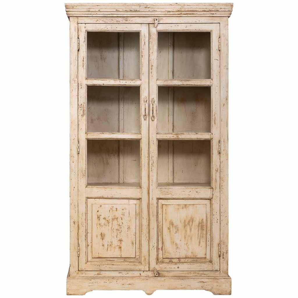 Vetrina in legno beige fatta a mano 105x40x180h cm - 2