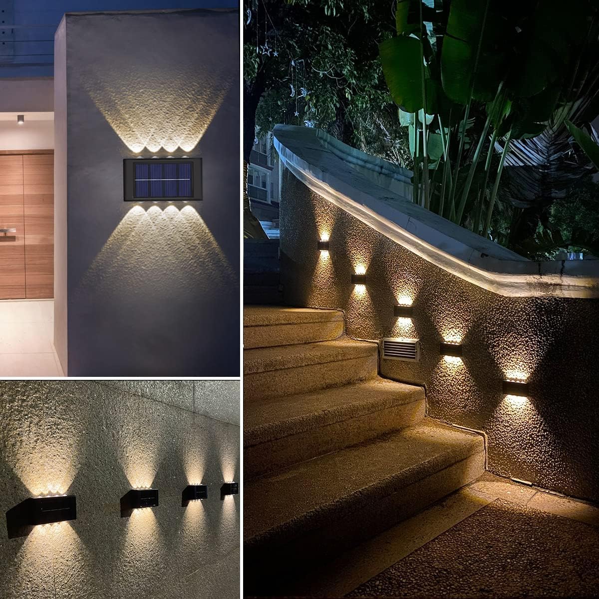 12 Luminárias de Cerca Solares LED, Impermeáveis ​​para Áreas Externas, Ideais para Decks, Escadas, Pátios, Varandas (Luz Quente - Pacote com 2) - 5