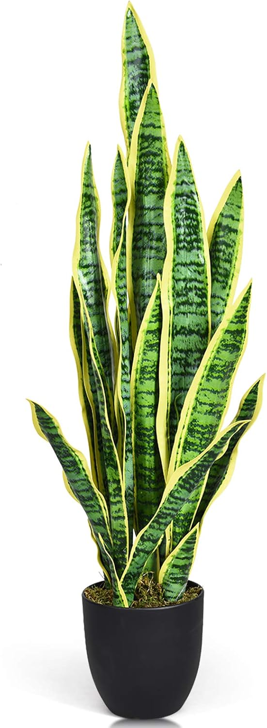 90 cm Tygrys Piran Symulacja, Sztuczna Roślina, Dekoracja Wnętrz w Doniczce Sansevieria Trifasciata, 20 Liści z Brzegiem, Zielone Drzewo Hau