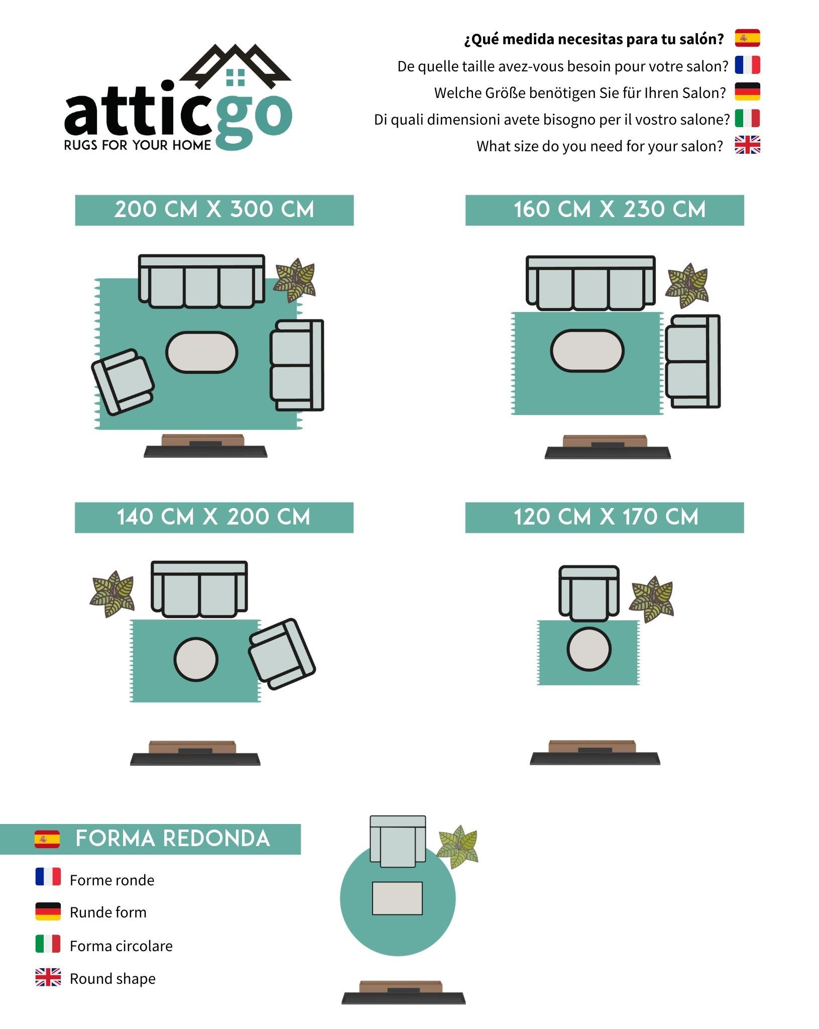 Tappeto interno multicolore rettangolare 140 x 200 cm MONIC geometrico - ATTICGO - 7