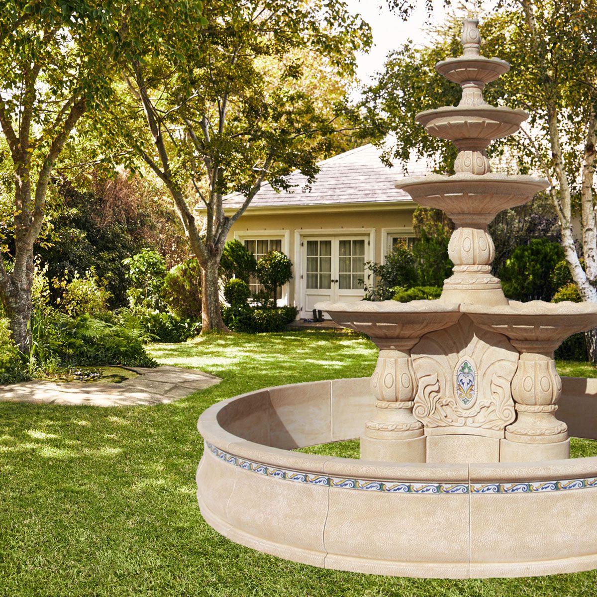 Fontaine de Jardin GRAN ERIDAW EXTRA 400X350cm. Ocre avec tuile