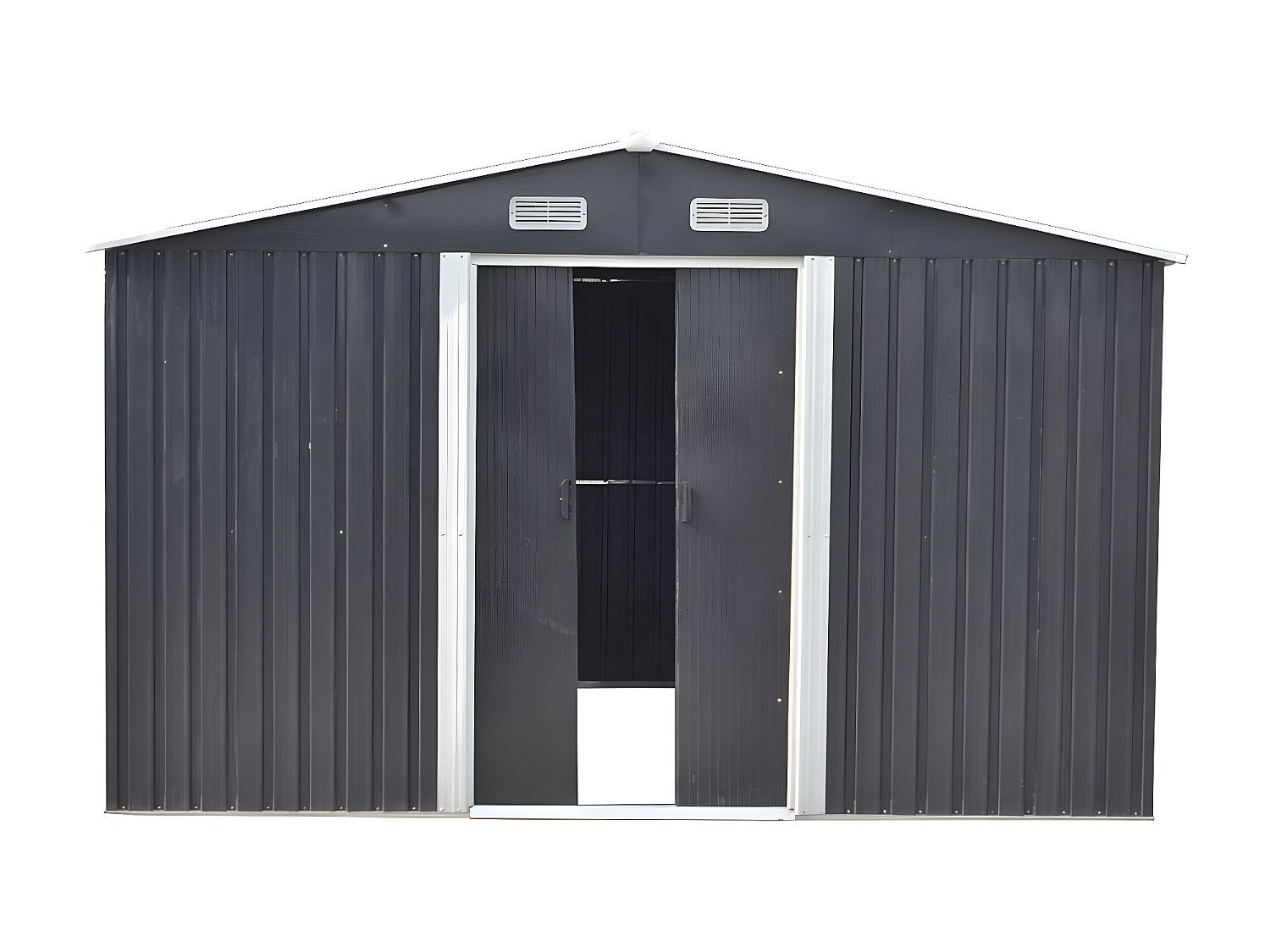 Abri de jardin métal en acier galvanisé gris 12,5 m² - MANSO - 4