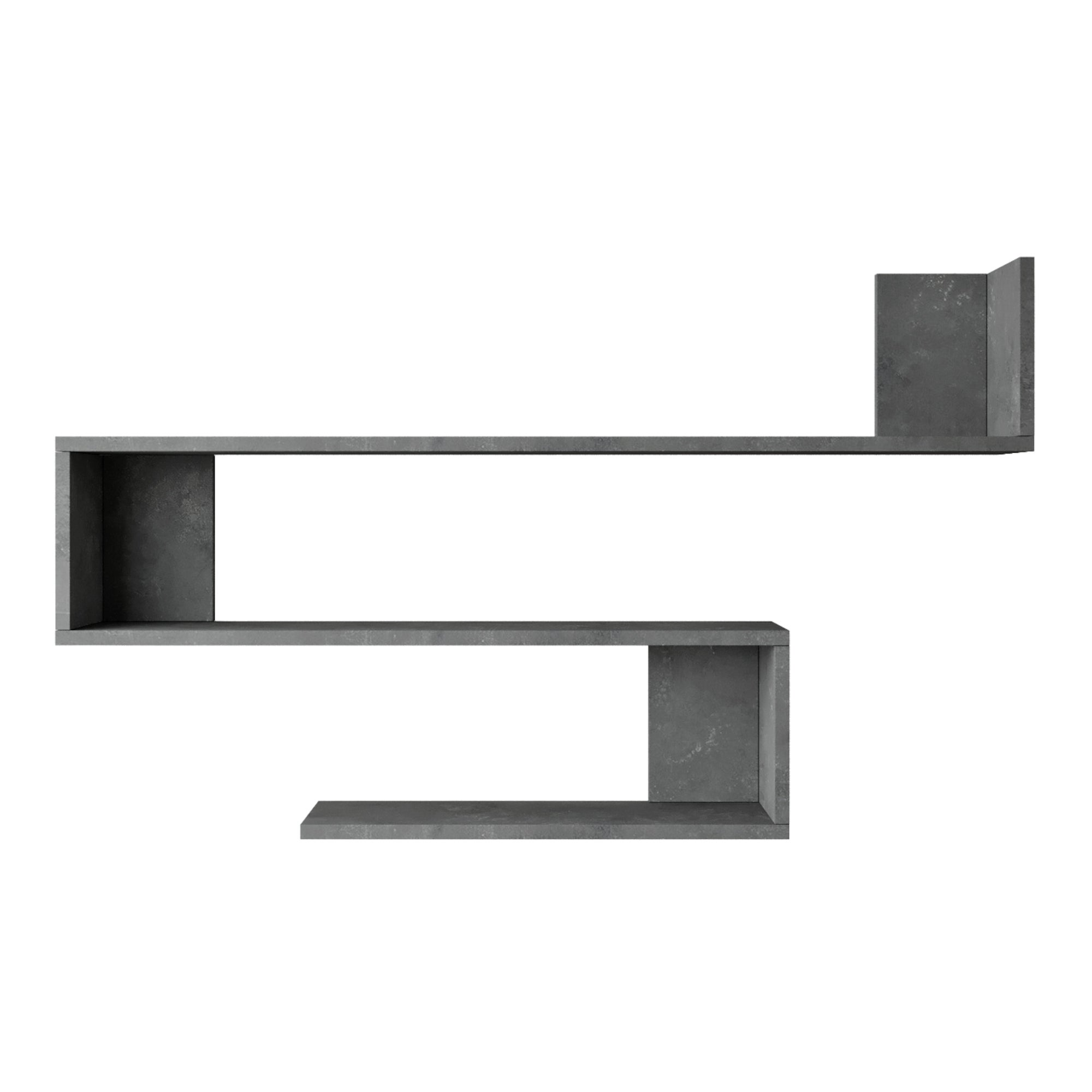 Étagère murale Kitee à 3 niveaux 71,5 x 120 x 14,5 cm effet béton [en.casa] - 3