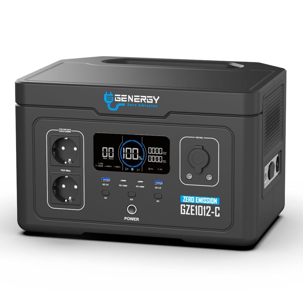 Estação de energia GENERGY GZE1020E-Com potência de saída de 2000W(pico de 4500W)Bateria de 1024Wh-4000 ciclos–gerador solar - 4