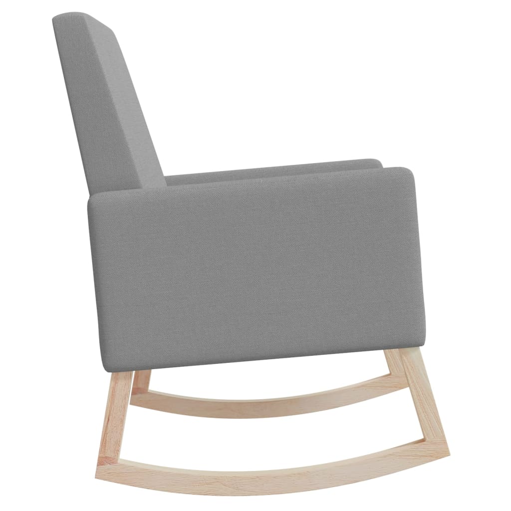 Chaise à bascule | Rocking chair | Fauteuil à bascule | Fauteuil de relaxation Gris clair Tissu201747 - 4