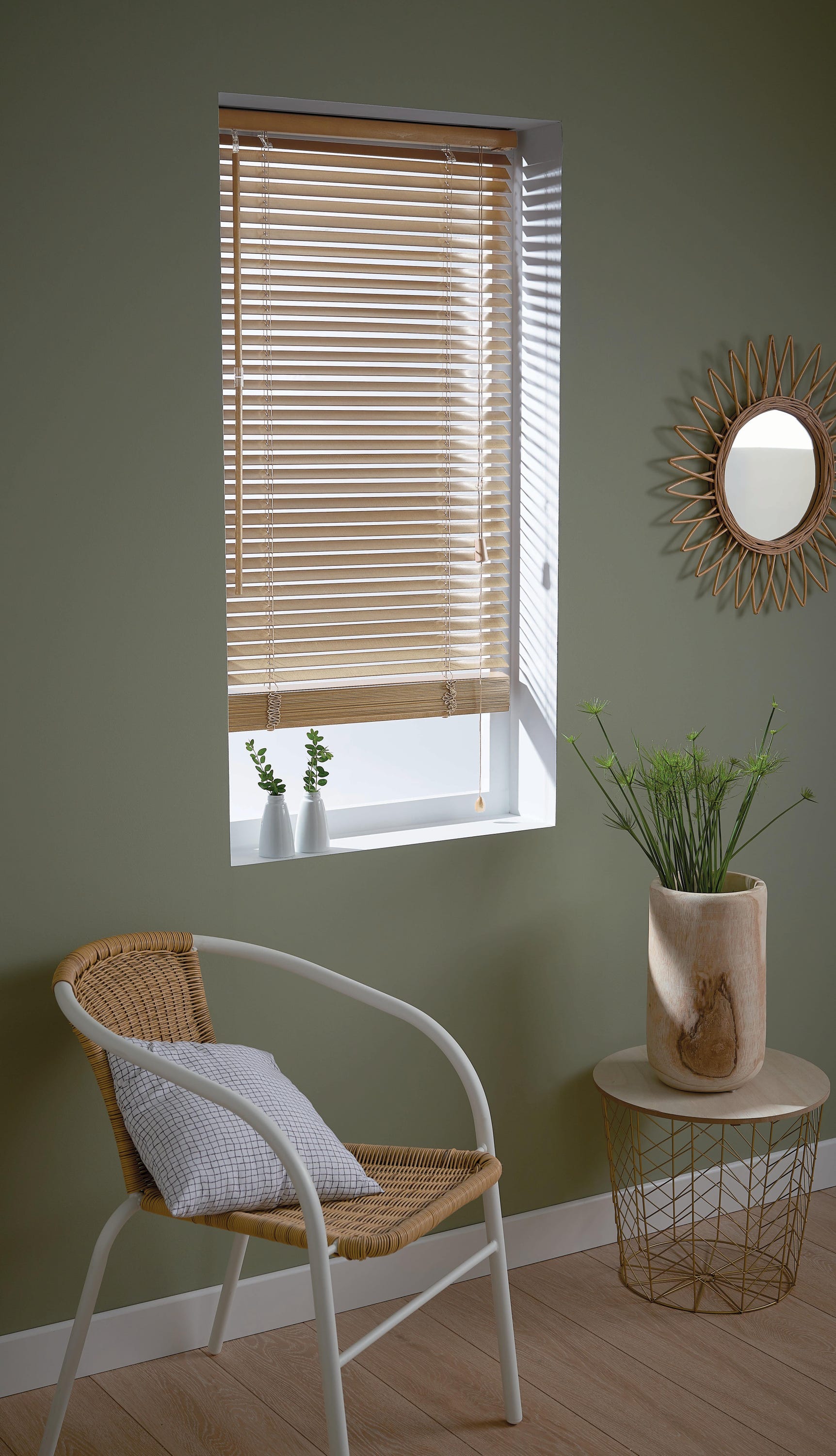 Estore laminado de madeira bege RUSHMORE - 27 mm - 60 x 150 cm - INSPIRE - 4