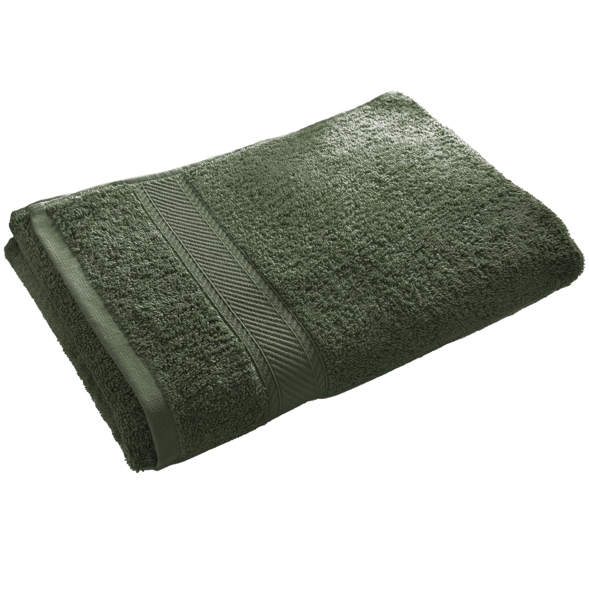 Drap de bain CLAIRE 100x150 vert olive en coton - 3