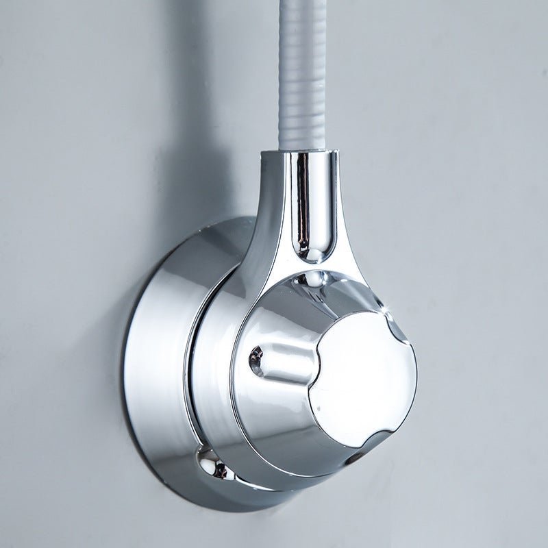 Support de pomme de douche réglable universel multifonctionnel, base de pomme de douche adhésive sans couture pour salle de bain, noir - 3
