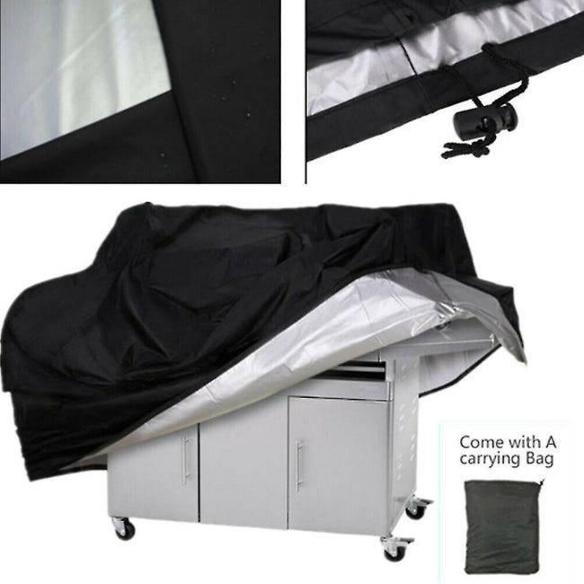 Couverture de barbecue imperméable, couverture de gril à gaz extérieur résistant noir 145x61x117cm noir - 6