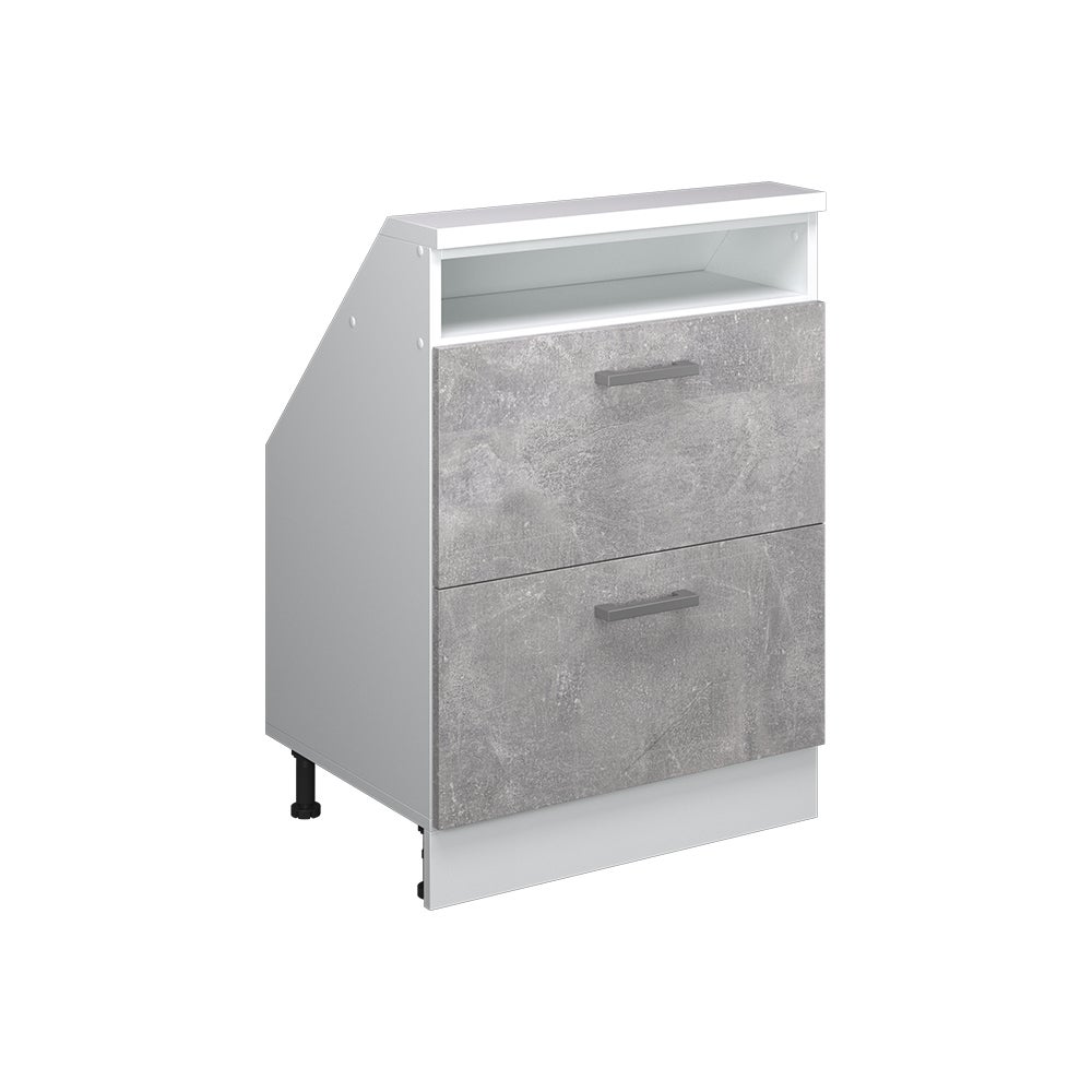Vicco Szafka kuchenna na dach skośny R-Line, Beton, 60 cm z 2 szufladami