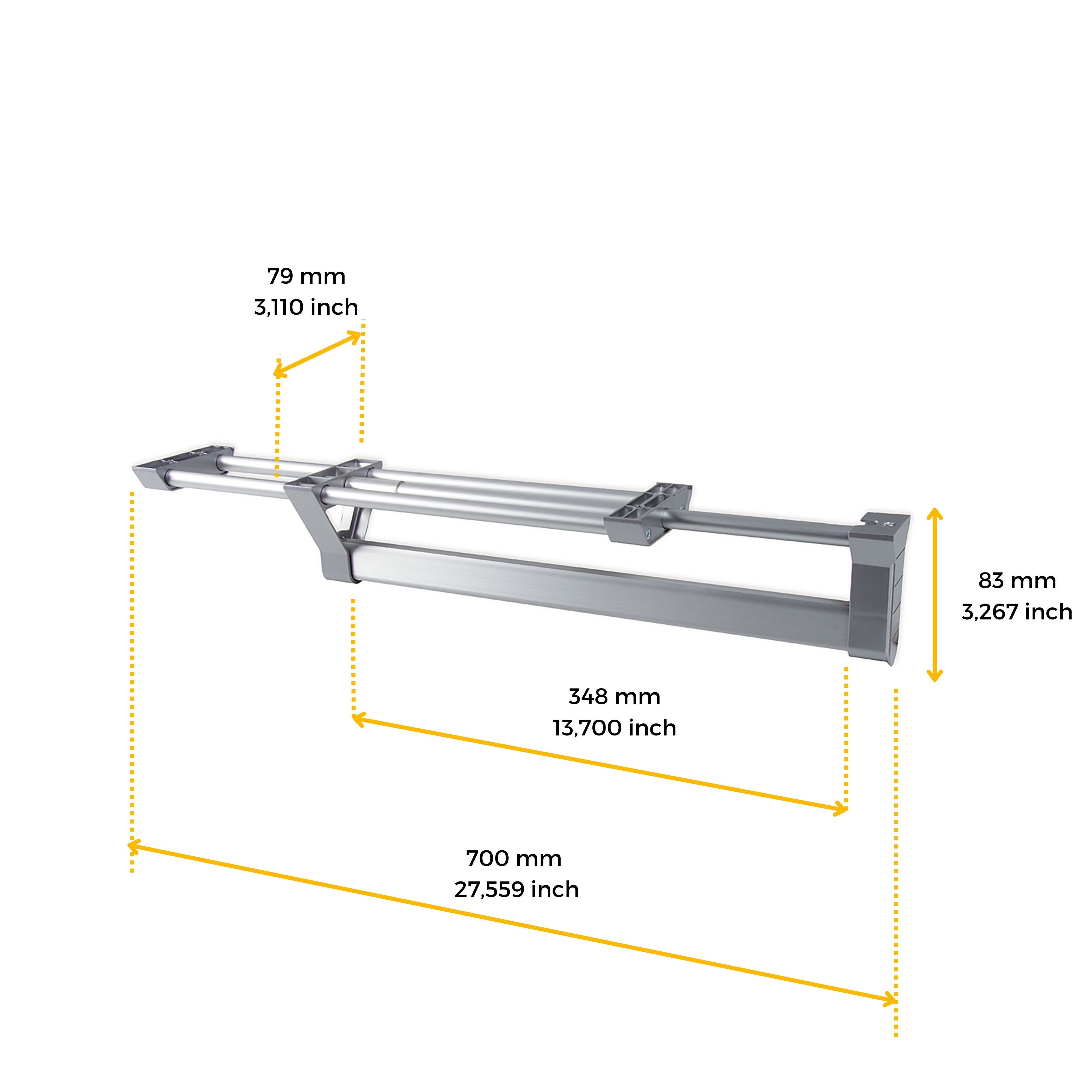 Emuca Porte-vêtements extractible pour armoire, Anodisé mat, Aluminium. - 6