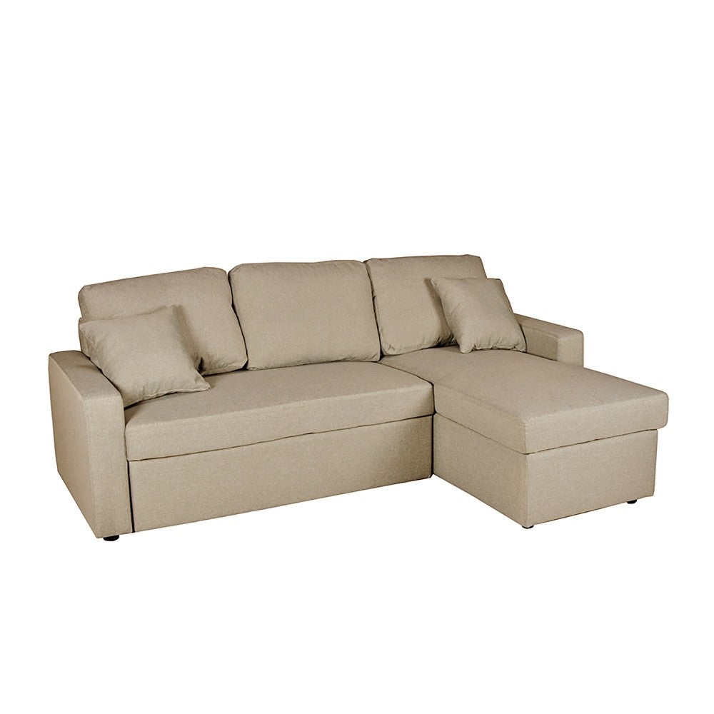 Canapé d'angle ODEON convertible, coffre et réversible / Beige - 2