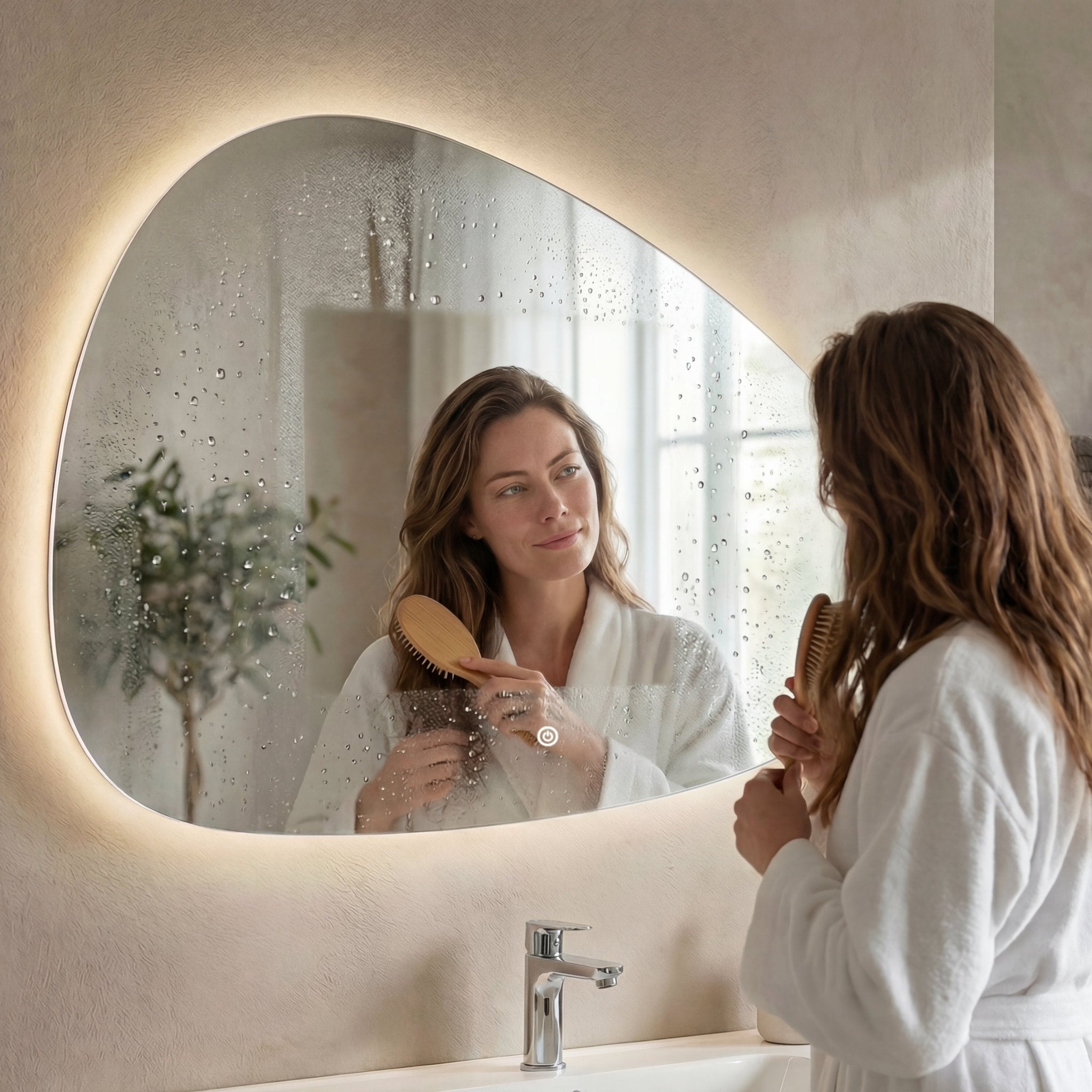 LOMAZOO Miroir salle de bain Sevilla avec LED 120 x 75 cm asymétrique - 2
