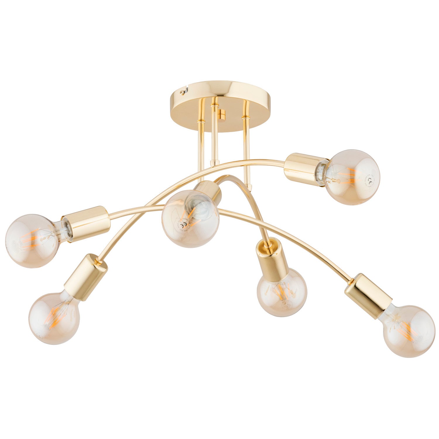 Lampa sufitowa wisząca Lanti złota 6xE27x15W nowoczesna wym: 26 x 55 x 55 cm metal Alfa