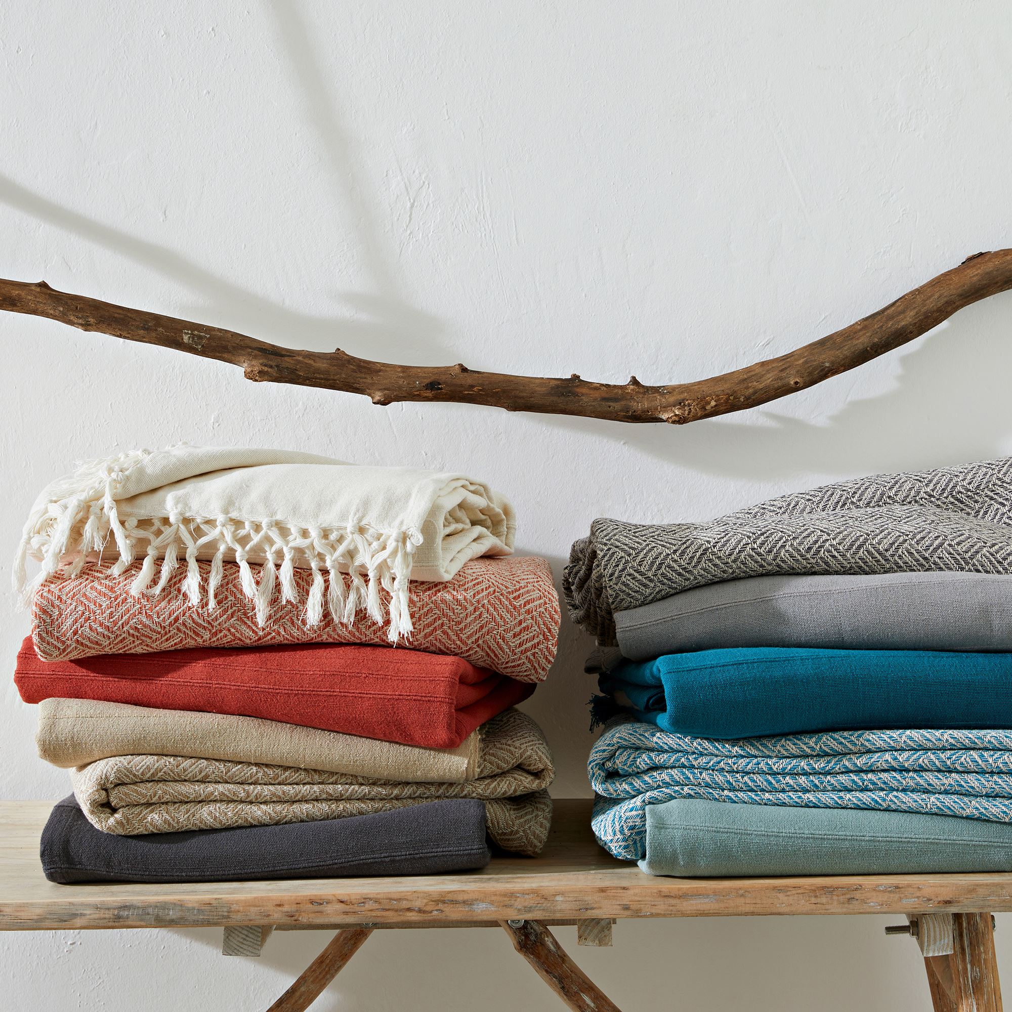 Jeté de canapé ERIS 230x250 beige en coton - 3