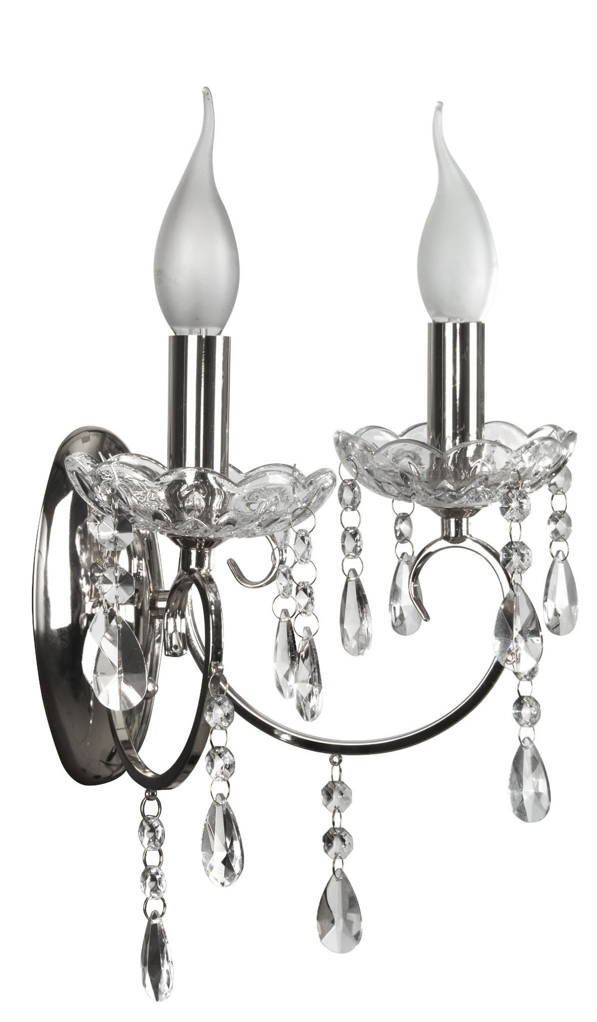 Kinkiet ścienny Aurora chromowany przezroczysty 2xE14x40W wym: 25 x 27 x 20 cm kryształ IP20 Candellux