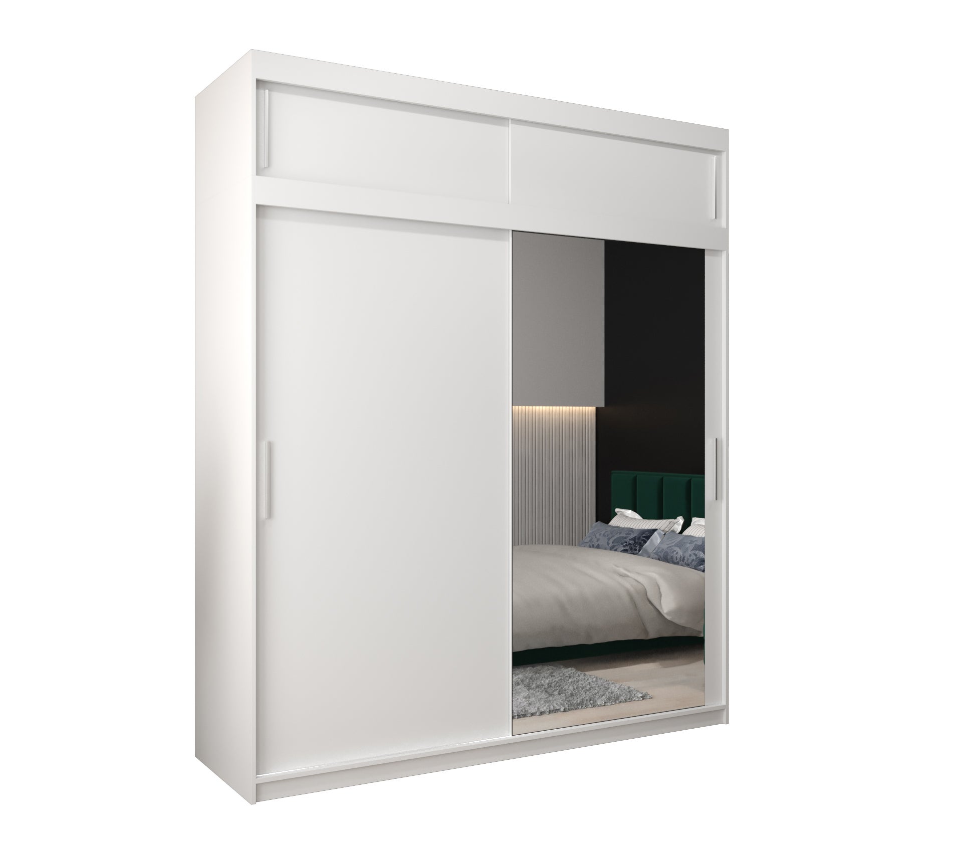 Szafa przesuwna z nadstawką garderoba TOKYO 2 200 x 62 x 240 cm Biały - Abiks Meble