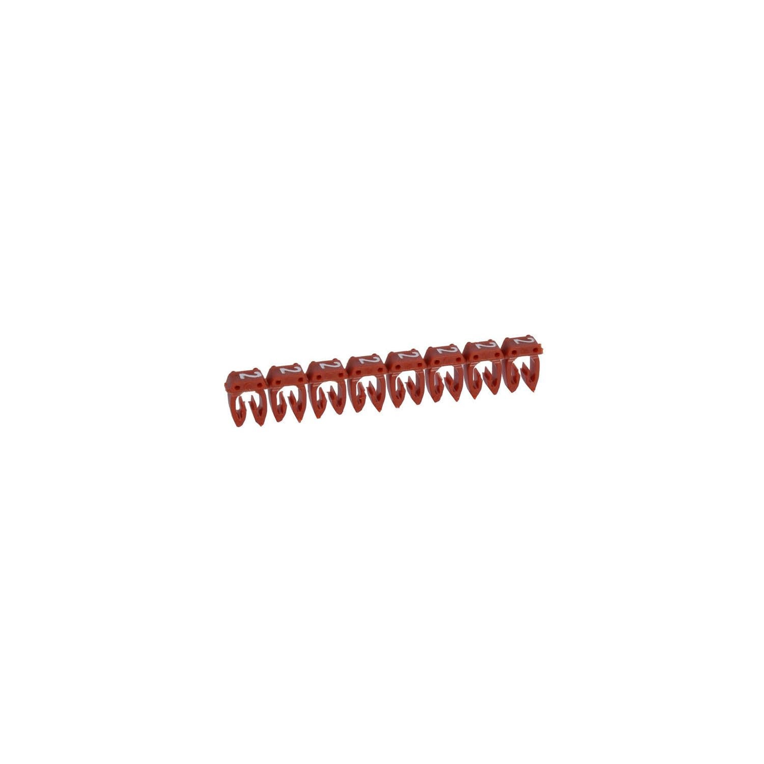 repère pour fil de 1.5 à 2.5 mm2 - chiffre 2 - rouge - sachet de 1200 - legrand 038222 - 2
