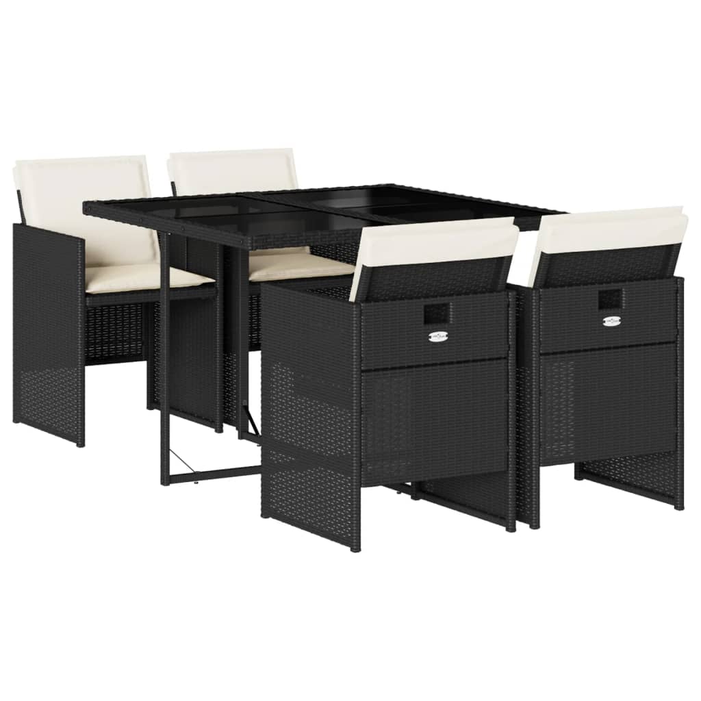 Maison Exclusive - Set de muebles jardín 5 pzas con cojines ratán sintético negro - 2