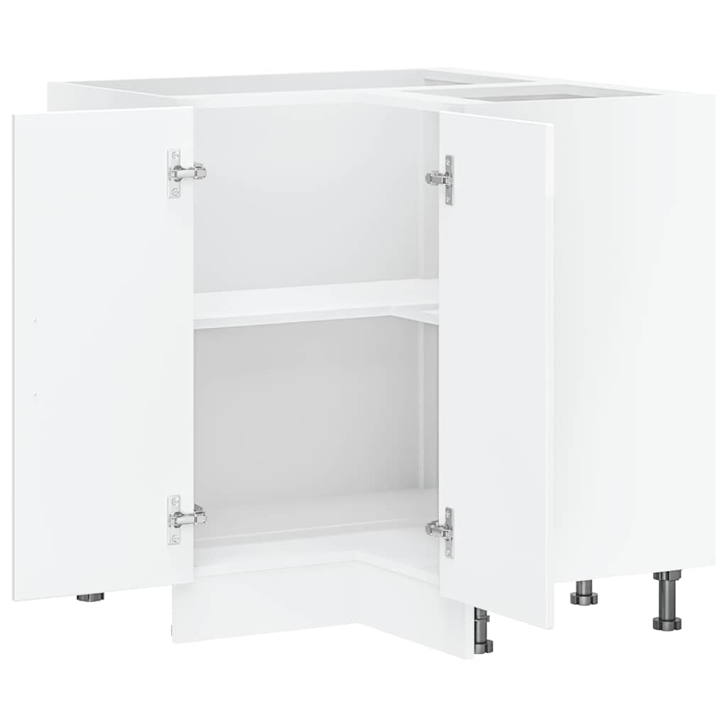 Meuble Haut De Cuisine - Armoire d'angle de cuisine blanc brillant 6625fr - 6