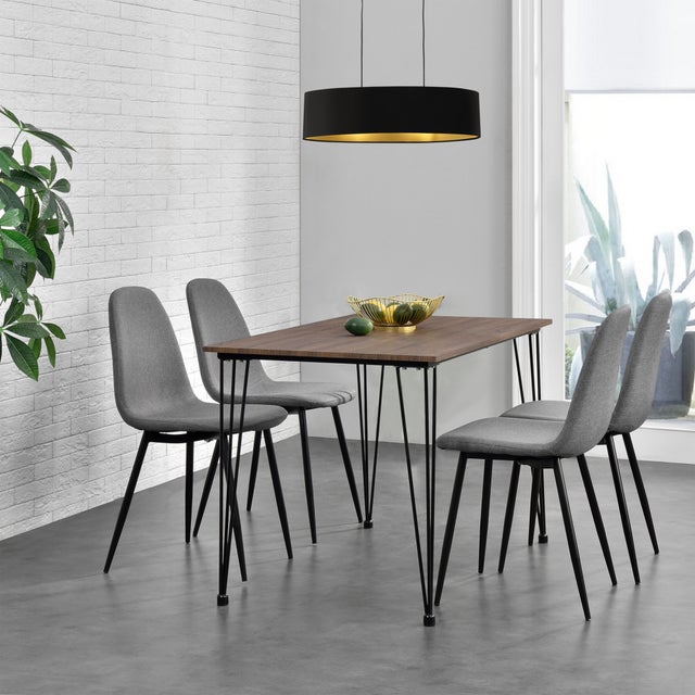 Table De Cuisine Rectangulaire NITA En Bois Massif D'hévéa - 120 X 75 Cm, Pour 4 Personnes, Teinte Foncée Ou Claire