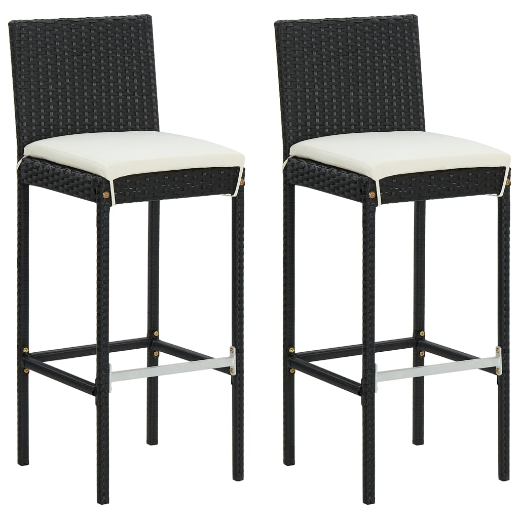 VIDAXL - Sedie Da Giardino Con Sgabelli 2 Pz In Polyrattan Beige