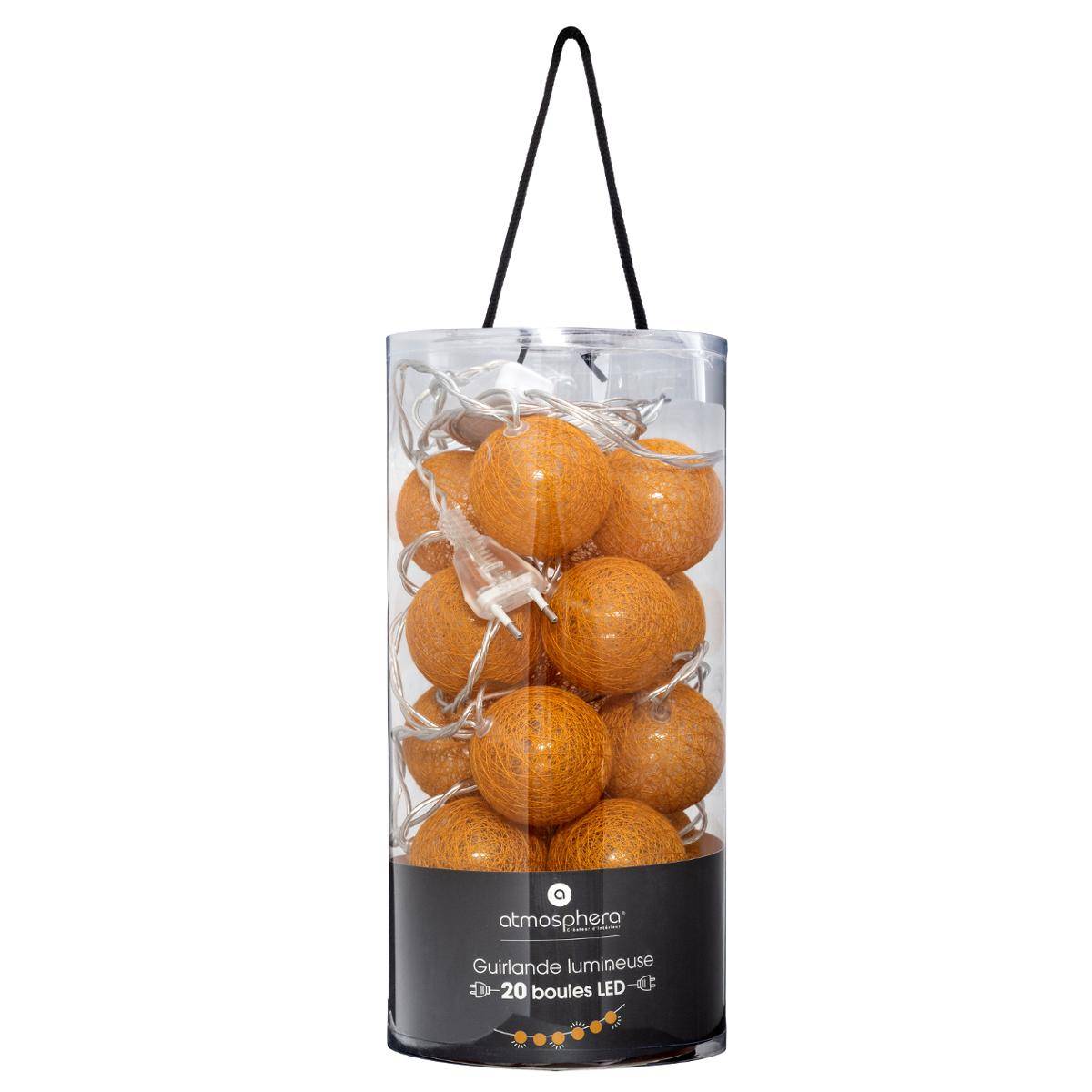 Guirlande LED 20 boules - jaune ocre L435 cm - Atmosphera créateur d'intérieur - 4