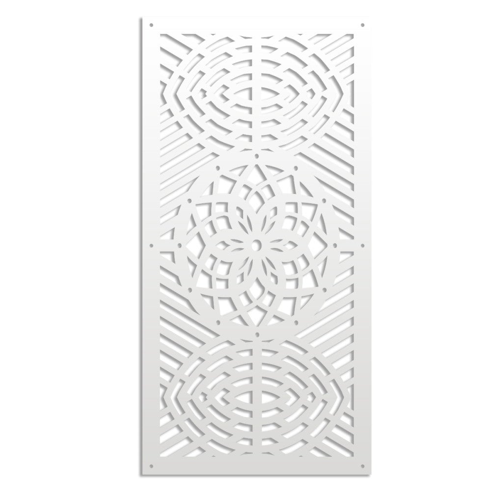 ABBEY ROSE - Panel perforowany z PVC - Osłona przeciwsłoneczna - Rozmiar 73x148 cm - Grubość 1 cm - Kolor BIAŁY