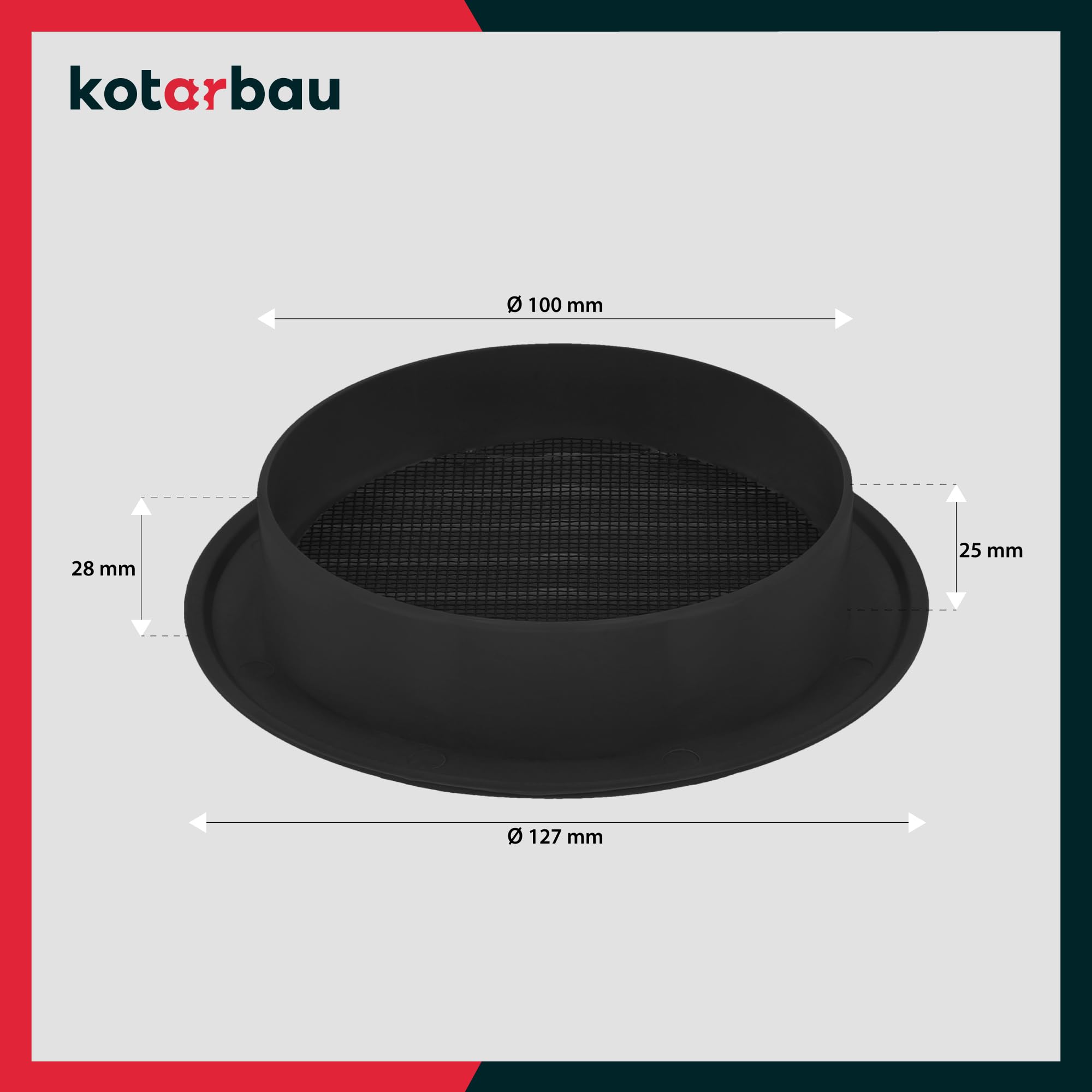 Kratka osłona wentylacyjna okrągła siatka 100 mm - KOTARBAU - 4